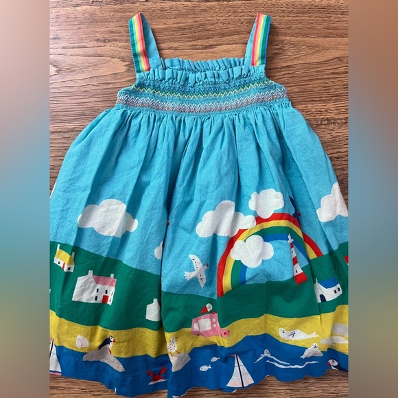 Mini Boden Print Smocked Sundress in Multi Coastal Size 2-3Y EUC - Picture 5 of 5